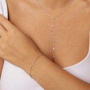 Pendentif diamants naturels ronds 0.44 carat or blanc Lidia